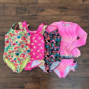 Size 6/6X girls bathing swim suits lot